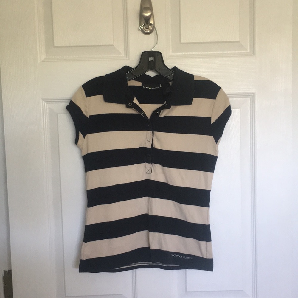 DKNY COLLARED STRIPED SHIRT